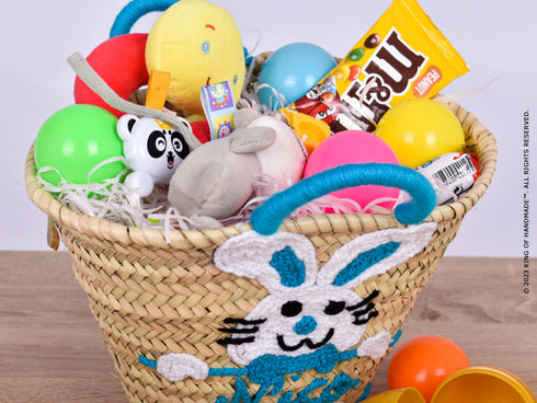 Customized Handmade Easter Straw Basket: A Cute and Adorable Gift